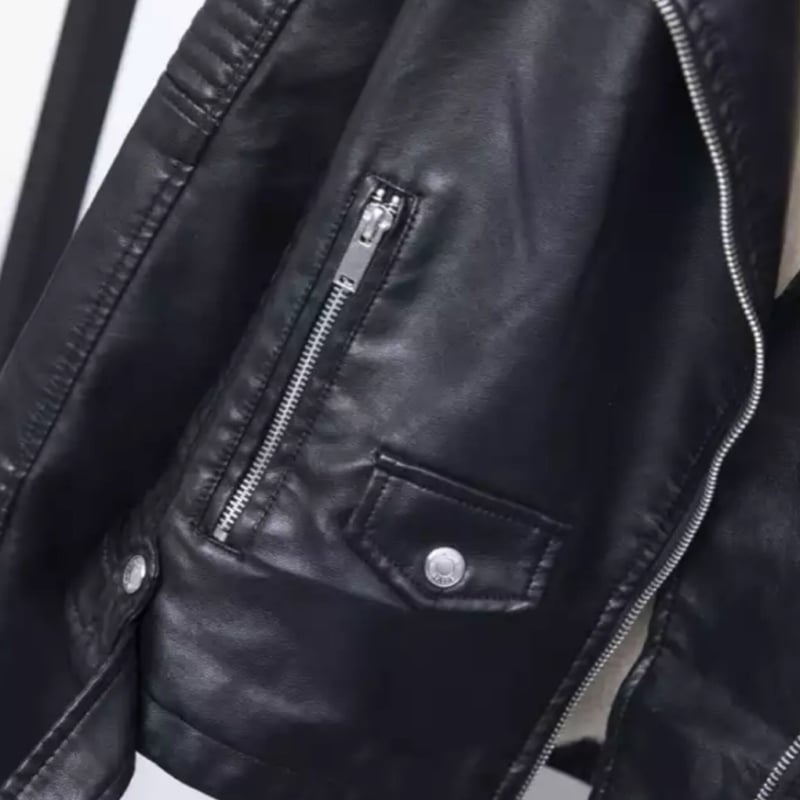 ライダース　ボア　新品S ライダースジャケット レディース レザージャケット ブルゾン