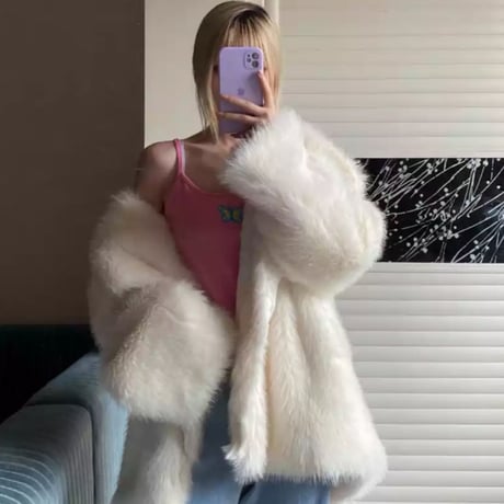 オーバーシルエットガウンファーコート/アウター/5色展開/2022AW
