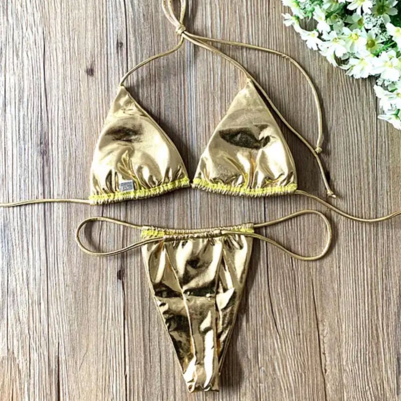 シャイニーブラジリアンマイクロビキニ/2色展開/S.M.L/2023SS