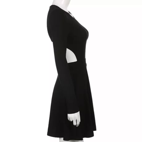 バックトリムリブAラインミニスカートワンピース/4色展開/S.M.L/2022SS