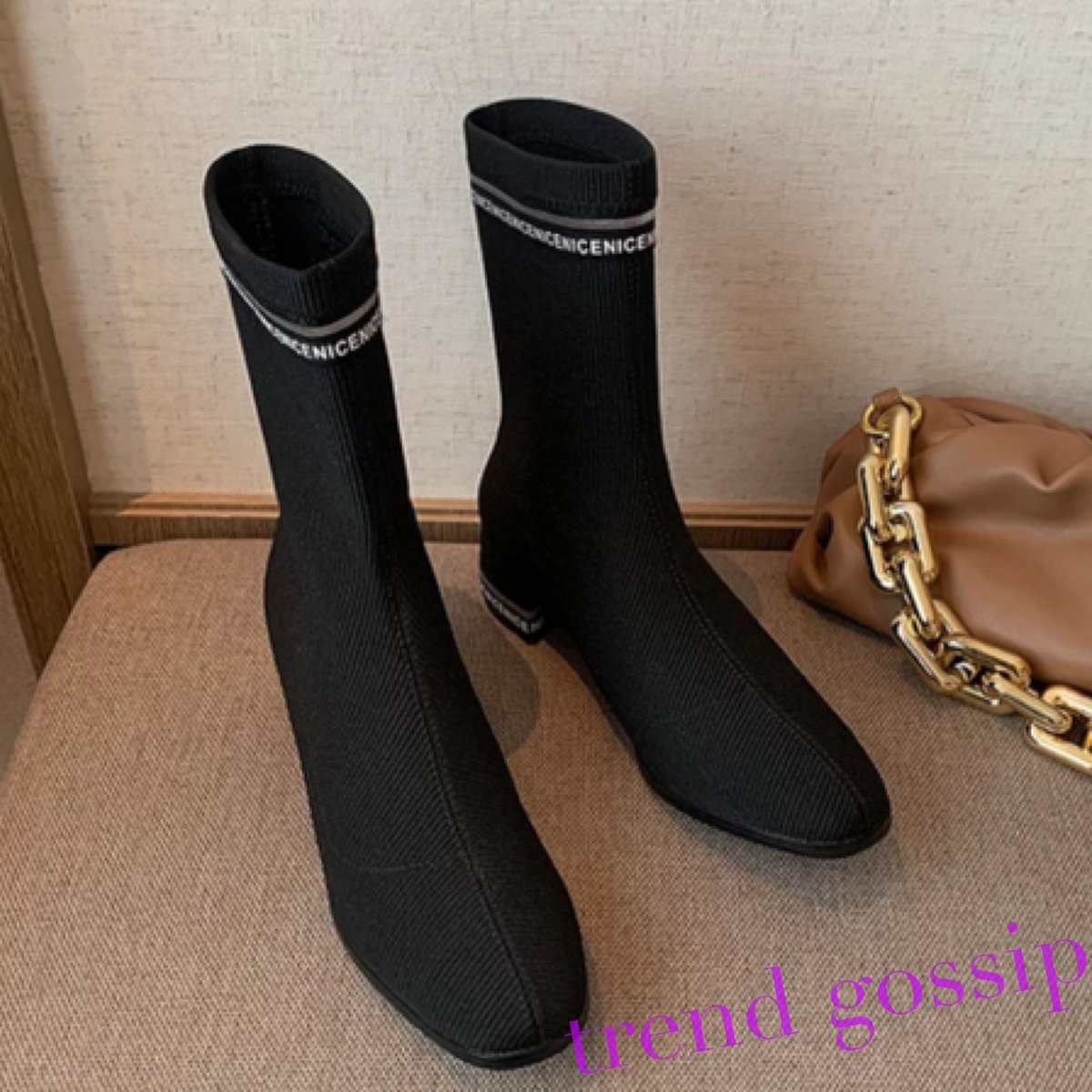 ホワイトロゴラインソックスブーツ/靴/22.5~24.5cm/2020AW ホワイトロゴラインソックスブーツ/靴/22.5~24.5cm/2020AW