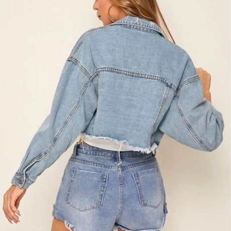 カットオフデニムジャケット/ライトアウター/XS〜L/2021SS