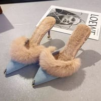ダブルファーポインテッドトゥスエードパンプス/3色展開/22.5〜25cm/2022AW