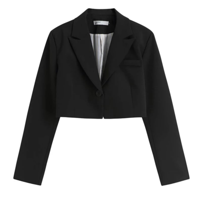 クロップドジャケット＆ボーイフレンドスラックスセットアップ