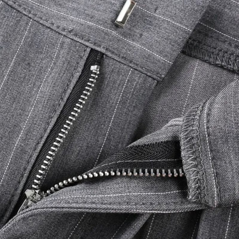 ワイドスラックス　グレー　ストライプ セール】ストライプワイドスラックス（スラックス）｜1chaku