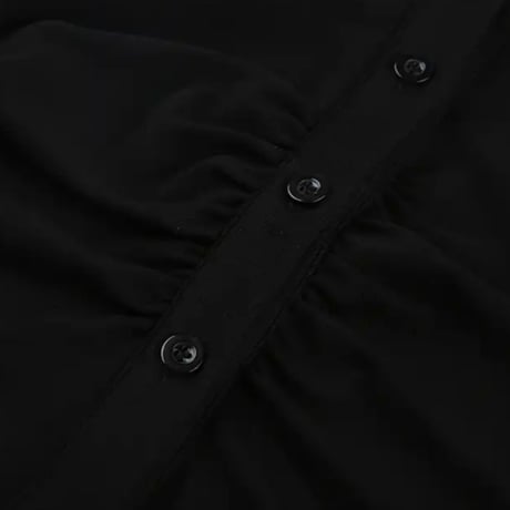 ホワイトカフスギャザーシャツタイトワンピース/S.M.L/2022AW