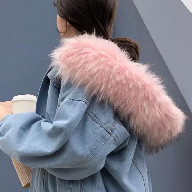 インナーファーデニムブルゾン/ファーコート/3色展開/S～XXL | trendgossip