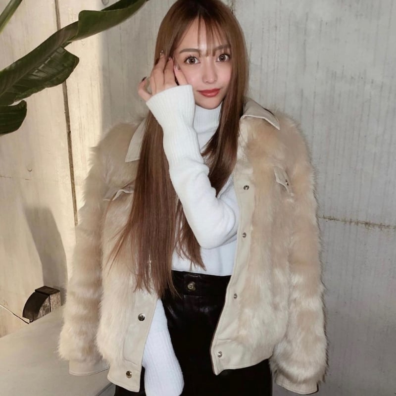 フェイクファーレイヤードライダースジャケット/4色展開/M.L/2020AW 