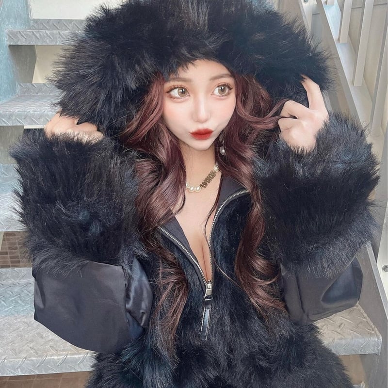 ワンポイントMロゴリバーシブルインナーファーコート/S.M.L/2022AW