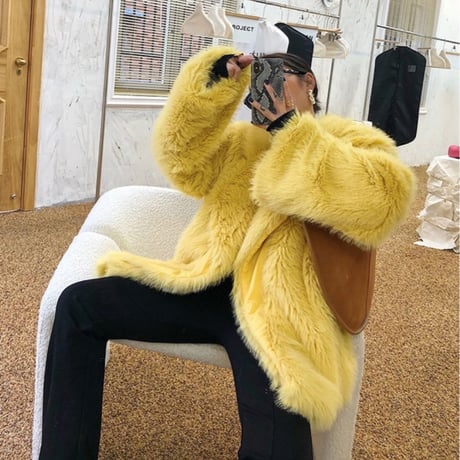 オーバーシルエットガウンファーコート/アウター/5色展開/2022AW