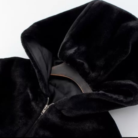 バルーンスリーブファークロップドパーカー/2色展開/S.M.L/2021AW