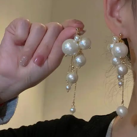 バブルパールチェーンピアス/アクセサリー/2023AW