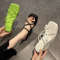 スクエアトゥリングウェッジソールサンダル/3色展開/22.5〜24.5cm/2023SS