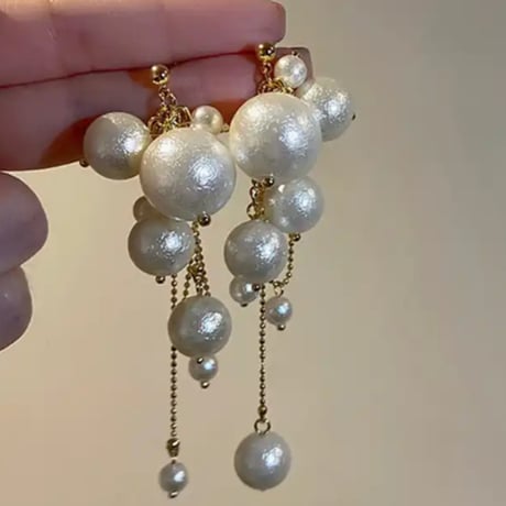バブルパールチェーンピアス/アクセサリー/2023AW