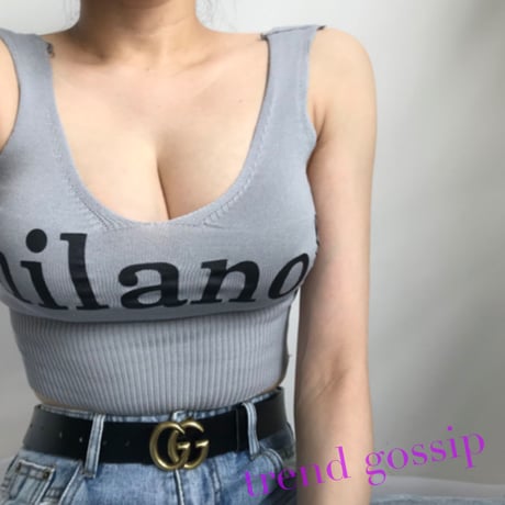 milanoロゴクロップドニットタンク/4色展開/2020SS