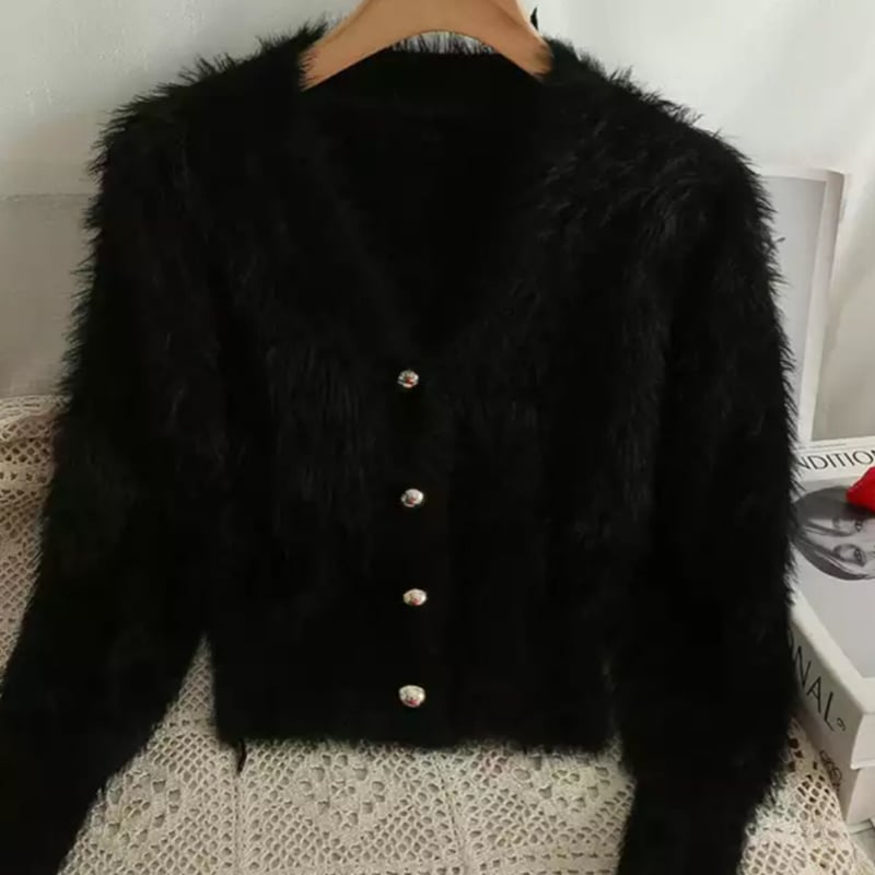 モヘアファーニットカーディガン/3色展開/ ワンサイズ/2022AW