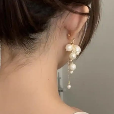 バブルパールチェーンピアス/アクセサリー/2023AW