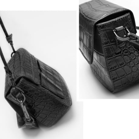 2WAYストラップクロコ型押しショルダーバッグ/ハンドバッグ/3色展開/2021SS