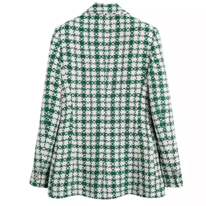 グリーン×ホワイトツイードジャケット/セットアップ/XS〜L/2022SS