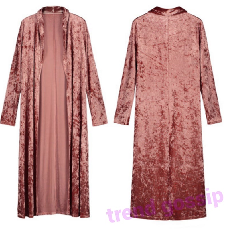 ❤️31日まで値下げ★アルベロベロ❣️ロングカーディガン ベルベットロングカーディガン／ベロア/3色展開/S～XXL | trendgossip