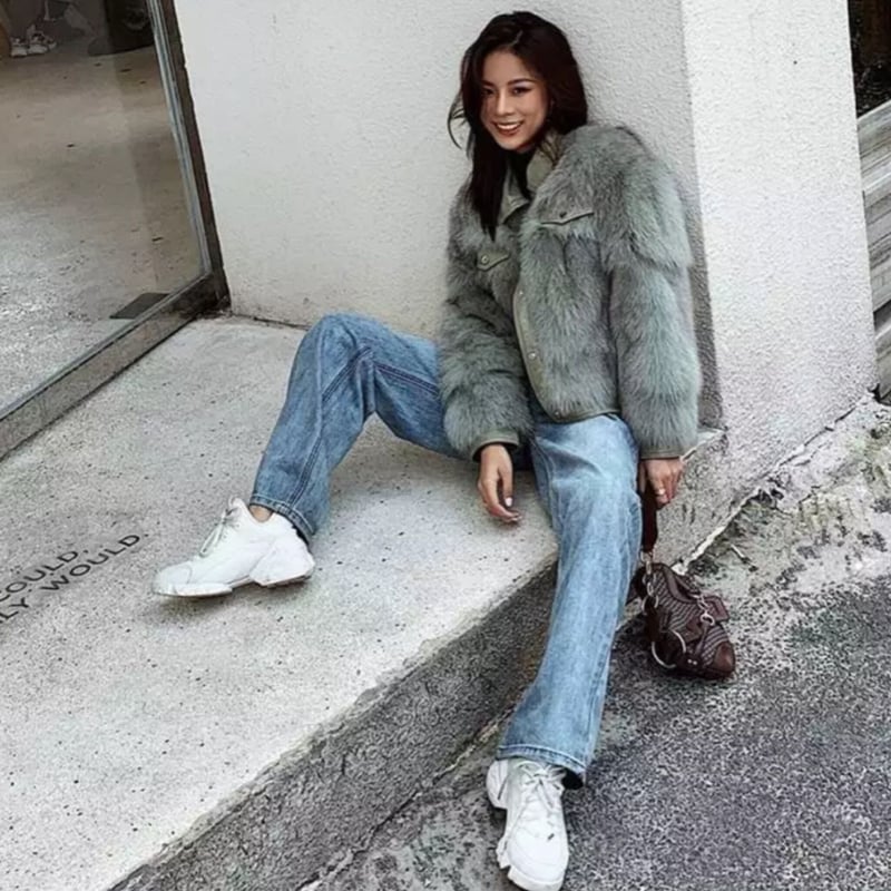 フェイクファーレイヤードライダースジャケット/4色展開/M.L/2020AW