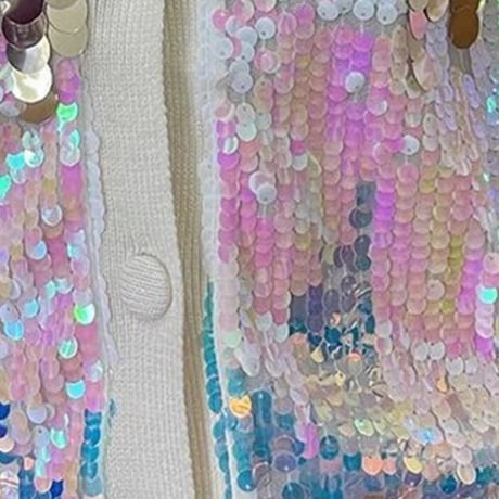スパンコールデザインニットカーディガン/2色展開/S.M.L/2023AW