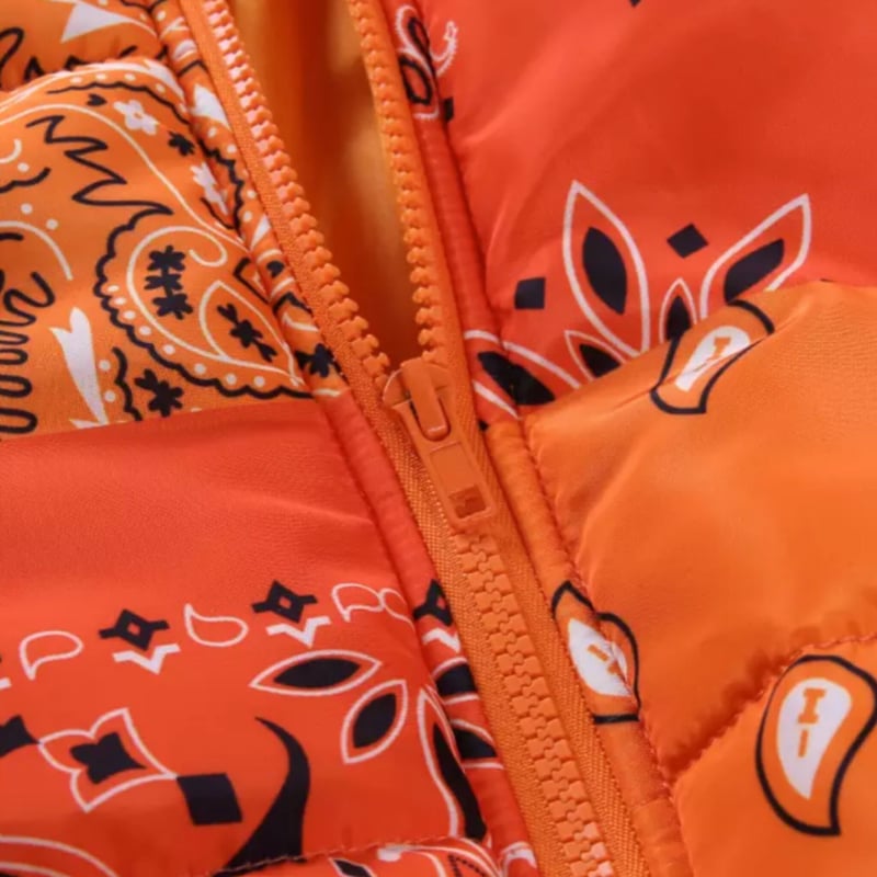 ペイズリー柄クロップド中綿ジャケット/4色展開/S.M.L/2021AW 