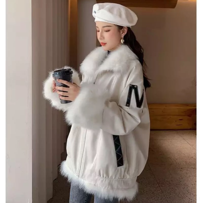 ワンポイントMロゴリバーシブルインナーファーコート/S.M.L/2022AW