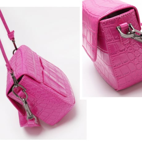 2WAYストラップクロコ型押しショルダーバッグ/ハンドバッグ/3色展開/2021SS