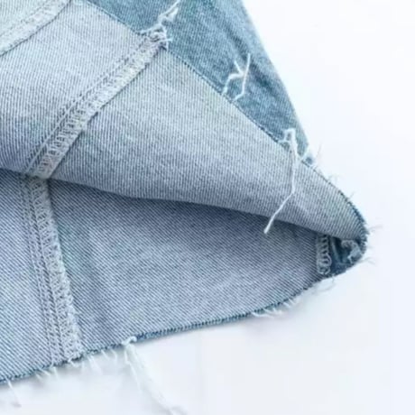ライン入りデニムベアタイトワンピース/XS〜L/2023SS