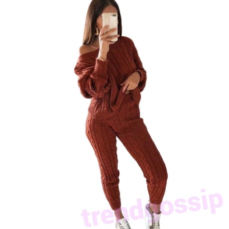 リラックスケーブルニットセットアップ/5色展開/S～XXXL