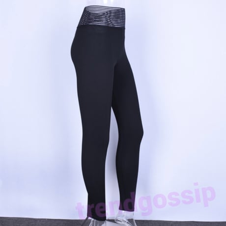 【Red L即納】ハイウエストシースルーギャザーレギンス/フィットネス/4色展開/S～XL