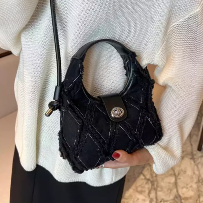 リメイクデニム★ヒョウ柄MIXフリンジトートバッグM＋ショルダーストラップ 29503c2a06efb0e268e22aa109baea