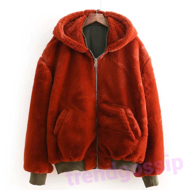 リバーシブルフェイクファーボンバージャケット/アウター/2色展開