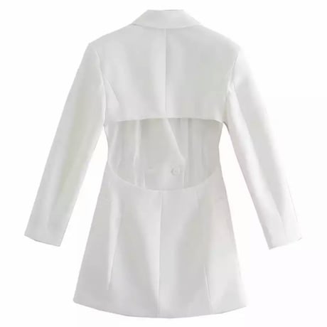 バックトリムホワイトブレザーワンピース/ドレス/S.M.L/2022SS