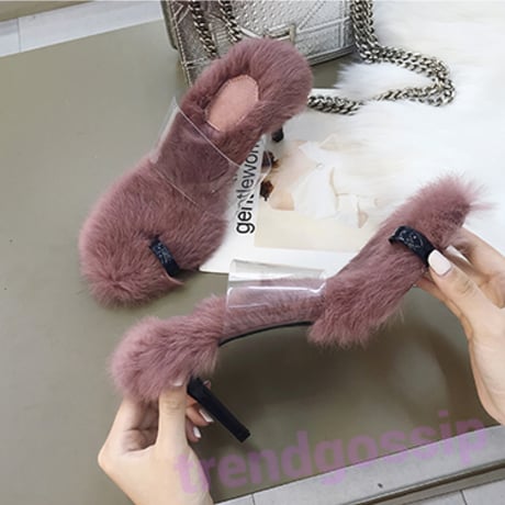 【Pink24.5即納】インサイドファークリアサンダル/3色展開/22.5～24.5cm/AW