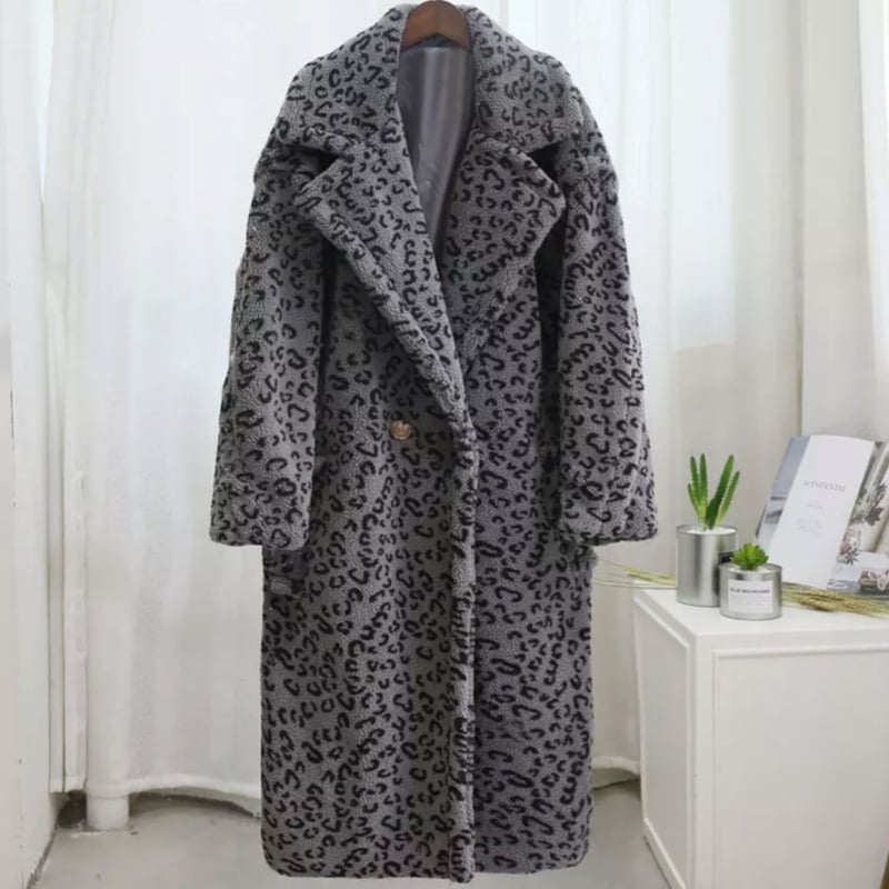 レオパードボアファーロングコート/アウター/3色展開/XS〜XXL/2021AW