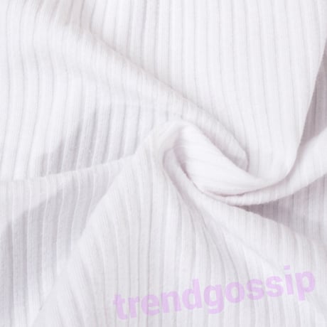 【即納☆送料無料】ワンショルダーリブトップス/Black、White/S.M.L