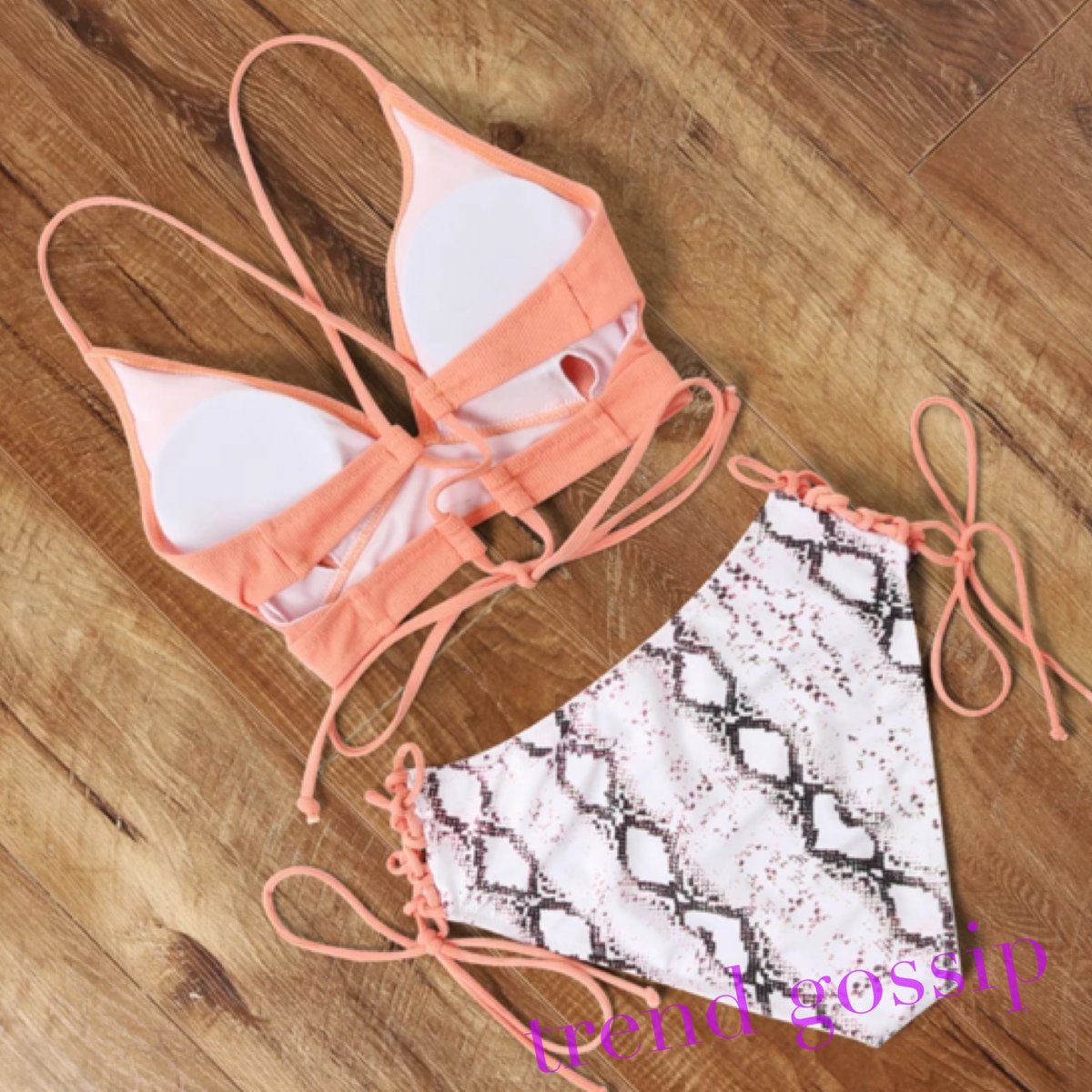 レースアップリブビスチェ2タイプアニマル柄ビキニ/水着/ヒョウ