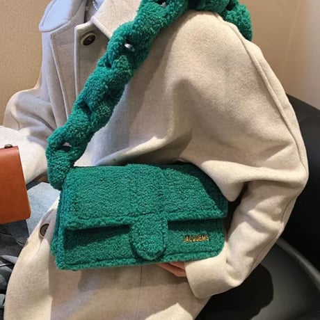 ボアファーチェーンデザインストラップショルダーバッグ/鞄/5色展開/2022AW