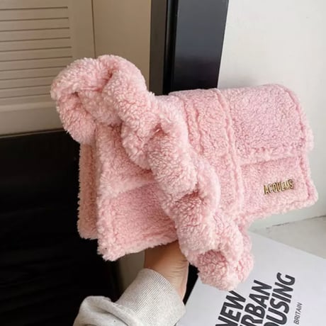 ボアファーチェーンデザインストラップショルダーバッグ/鞄/5色展開/2022AW