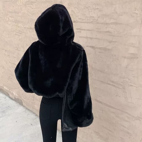 バルーンスリーブファークロップドパーカー/2色展開/S.M.L/2021AW