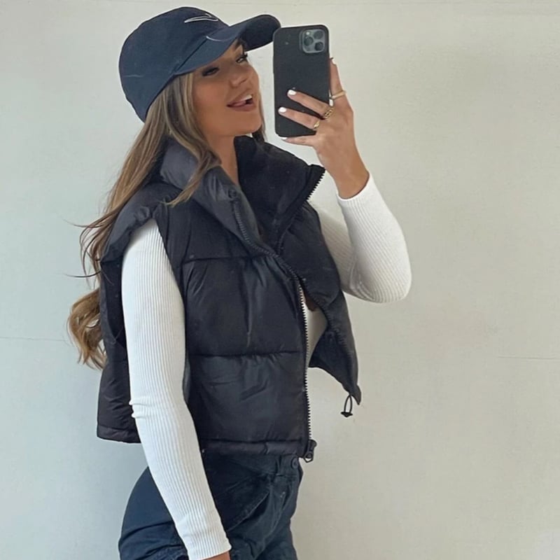 中綿クロップドダウンベスト/7色展開/S.M.L/2022SS | trendgossip