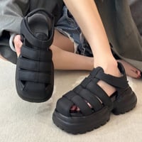 厚底ブラックグルカサンダル/靴/22.5〜26cm/2023SS