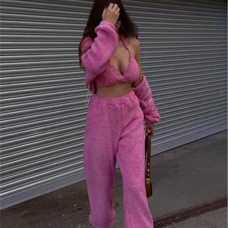 ハイネックボアファースウェットセットアップ/2色展開/ S.Ｍ.L/2022AW