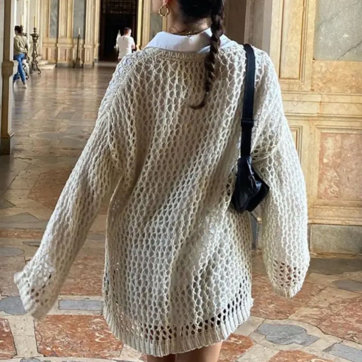 未使用級✨近年モデル✨バックロゴ オーバーサイズ サマーニット アニオナ セール】Oversize Summer Knit / オーバーサイズサマーニット