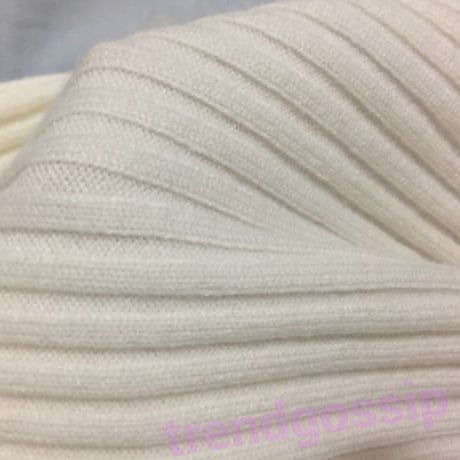 【即納】ワンショルカットハイネックリブニット/タートル/3色展開
