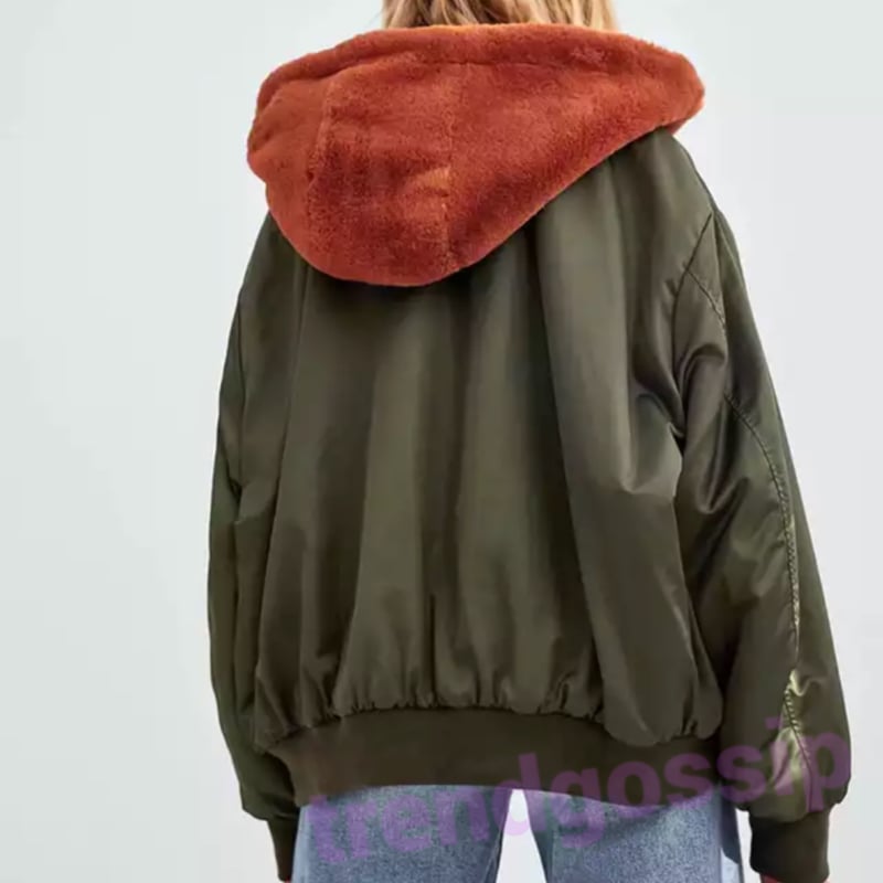 リバーシブルフェイクファーボンバージャケット/アウター/2色展開