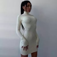 2タイプハイネックスタイルアップリブニットワンピース/S.M.L/2022AW