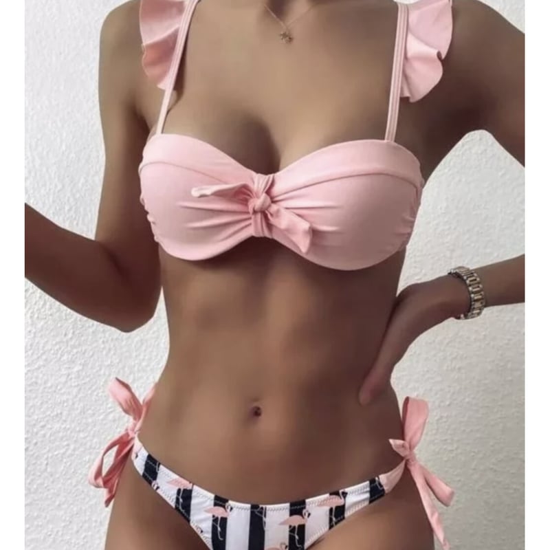 Hali Bralette Bikini Top - Flamingo Pink – Bambina Swim